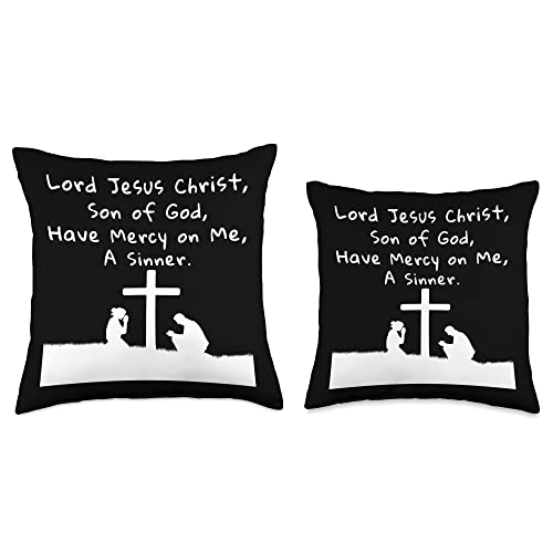 ZealotDecals Lord Jesus Christ Have Mercy On Me A Sinner Catholic Prayer Throw Pillow, 18x18, Multicolor