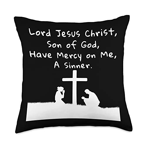 ZealotDecals Lord Jesus Christ Have Mercy On Me A Sinner Catholic Prayer Throw Pillow, 18x18, Multicolor