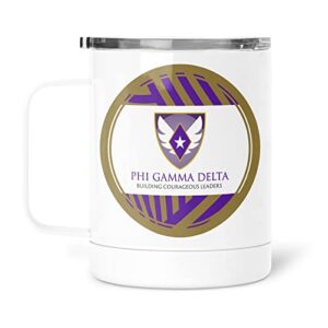 greeklife.store phi gamma delta stainless steel travel mug 13 oz (phi gamma delta 8)
