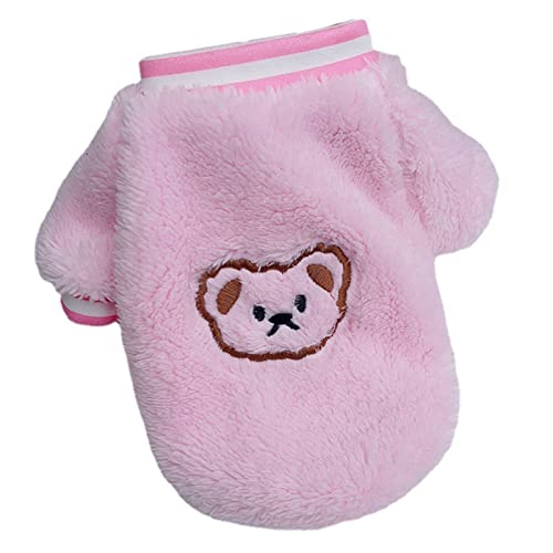 Pet Coat Pet Puppy Dog Two-Legged Clothes Keep Warm Soft Texture Pink M