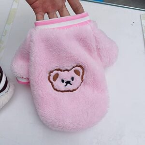 Pet Coat Pet Puppy Dog Two-Legged Clothes Keep Warm Soft Texture Pink M