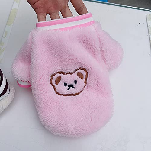 Pet Coat Pet Puppy Dog Two-Legged Clothes Keep Warm Soft Texture Pink M