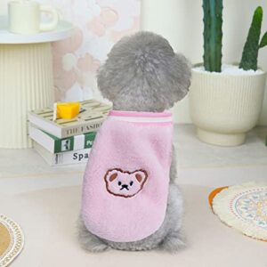 Pet Coat Pet Puppy Dog Two-Legged Clothes Keep Warm Soft Texture Pink M