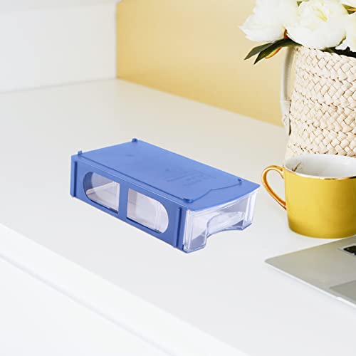 CIYODO 6 pcs Bin Organizer Plastic Drawer Items Component Parts Stackable Multifunctional Pantry Cabinet Blue Compartments Sundries Kitchen Storage for Small Hardware Style Household