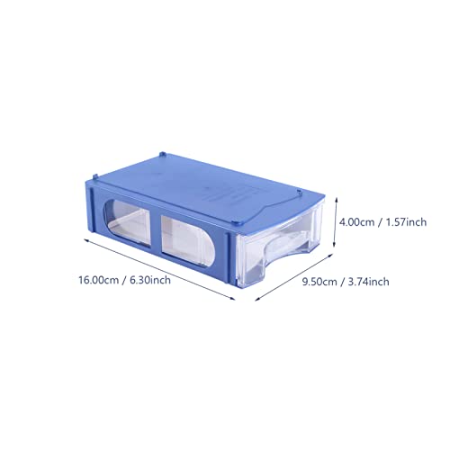 CIYODO 6 pcs Bin Organizer Plastic Drawer Items Component Parts Stackable Multifunctional Pantry Cabinet Blue Compartments Sundries Kitchen Storage for Small Hardware Style Household