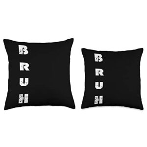 LOUPUS 24/7 Bruh Meme Funny Saying Brother Greeting Men Teens Boys Bro Throw Pillow, 16x16, Multicolor