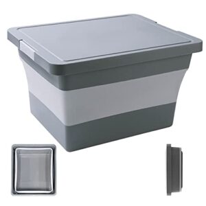beinilai collapsible storage bins with lids,26 qt plastic storage bin containers tote organizing with secure buckles，suitable for family outdoor multi-scene (dark gray)
