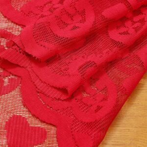 13 x 72 Inch Red Lace Table Runner for Valentines Day Decor, Valentine Lace Tablecloth, Valentine Table Decorations for Valentine's Day Party (Table Runner)