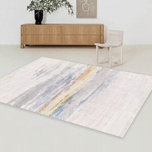 FINOREN Abstract Vignetting Area Rugs for Living Room,Bedroom,Hallway,Dining Room,Non-Shedding,Non Slip Backing,Floor Decoration Carpets,Gray-Golden,5x7 Feet