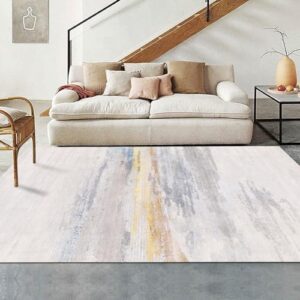 finoren abstract vignetting area rugs for living room,bedroom,hallway,dining room,non-shedding,non slip backing,floor decoration carpets,gray-golden,5x7 feet