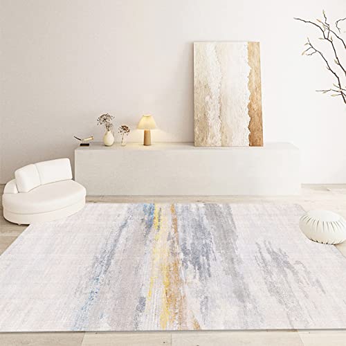 FINOREN Abstract Vignetting Area Rugs for Living Room,Bedroom,Hallway,Dining Room,Non-Shedding,Non Slip Backing,Floor Decoration Carpets,Gray-Golden,5x7 Feet