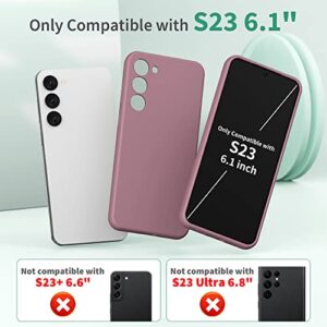 SURPHY Designed for Galaxy S23 Case with Screen Protector (6.1 inches), Camera Protection & Soft Microfiber Lining, Liquid Silicone Phone Case for S23 (2023 Released), Lilac Purple