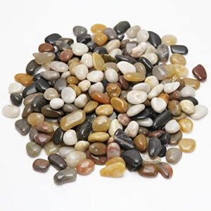 yousonew 10lbs 100% natural river rock stones,garden adornment stones,pebbles polished gravel for plants,vases,aquariums,succulents, home decor. (10lbs)