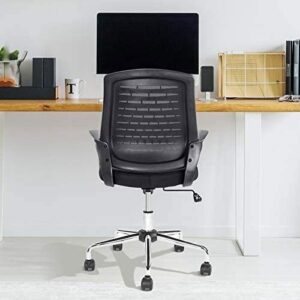 BZLSFHZ Ergonomic Swivel Black Mesh Computer Chair Flip Up Arms with Lumbar Support Adjustable Height Task Chair