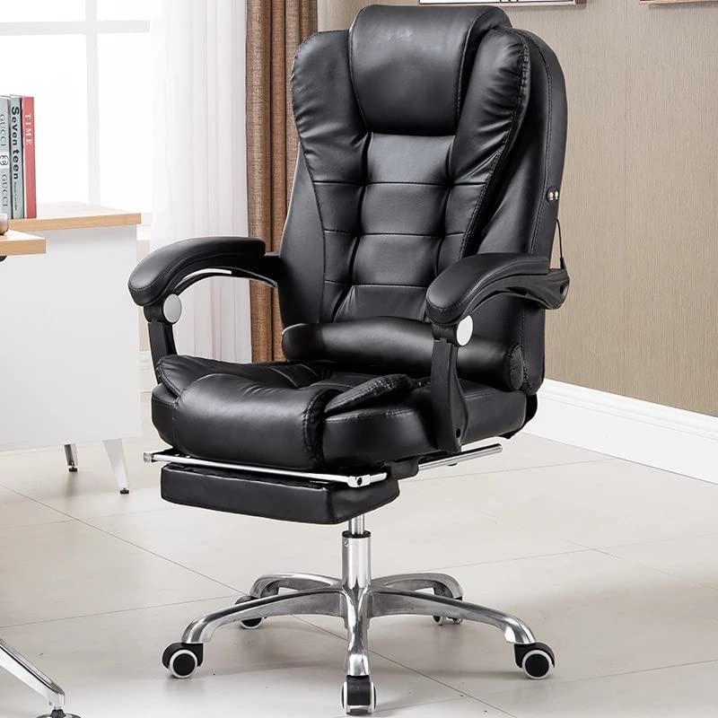 BZLSFHZ Office Chair Multifunction Office Computer Chair Swivel Reclining Boss Chair Household Study Room