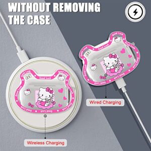 Cute Cat Case for AirPod Pro 2nd Generation Cover Pattern Lovely Cartoon Bear Case with Funny Kawaii Keychain for Women Girls Kids,Clear Shockproof Protective Soft Silicone Cover for AirPod Pro 2