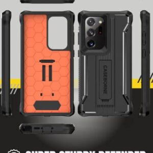 CaseBorne V Designed for Samsung Galaxy S23 Ultra 5G Case (Formerly ArmadilloTek), [Ultimate Protection Tech] Full-Body Multi-Layer Rugged Kickstand Protective Case Screenless- Black