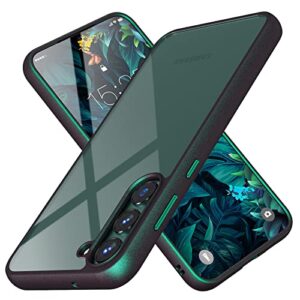 mateprox compatible with samsung galaxy s23+ case, clear thin slim crystal transparent shockproof bumper cover for samsung s 23 plus 5g (2023)-pine green
