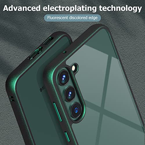 MATEPROX Compatible with Samsung Galaxy S23+ Case, Clear Thin Slim Crystal Transparent Shockproof Bumper Cover for Samsung S 23 Plus 5G (2023)-Pine Green