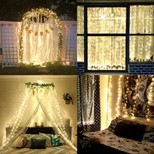 hyrion Warm White Curtain String Light + White LED Curtain Light