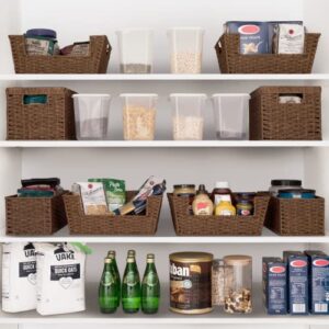 StorageWorks Handwoven Round Paper Rope Storage Baskets