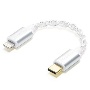 fsijiangyi ios to type c/usb c balanced headphone amplifier ofc silver 8-strand 19-pin adapter cable for fiio btr5 q1 q3 q3s 5k xduoo link2 xd-05plus e1da 9038g3 9038s 9038d iphone