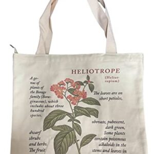 Floral Canvas Tote Bag Botanical Shopping Bag Aesthetic Flower Tote Bag Canvas Grocery Bag for Women Trendy Tote