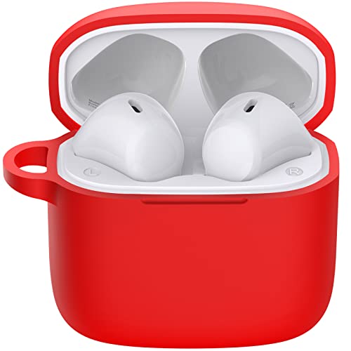 TOZO A3 Wireless Earbuds Bluetooth 5.3 Half in-Ear Lightweight Headsets White & TOZO A3 Protective Silicone Case Red