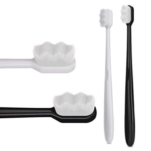 wllhyf 2 pcs extra soft micro nano toothbrush, ultra soft toothbrushes with 10000 soft bristles sterile fiber adult toothbrush painless brushing for teeth oral gum recession