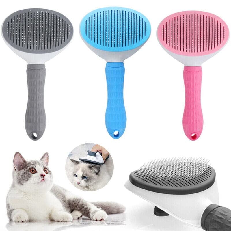 1208S Pet Grooming Brush Shedding and Dematting Comb for Small and Large Dogs, Cats-Pink