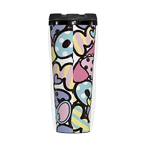 ORPJXIO Coffee Cup Kuromi Anime My Melody Insulated Water Bottle Double-Layer Mug Tumbler Cup With Lid 12 OZ