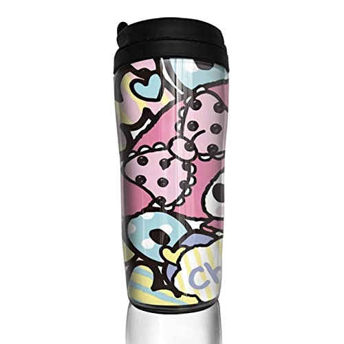 ORPJXIO Coffee Cup Kuromi Anime My Melody Insulated Water Bottle Double-Layer Mug Tumbler Cup With Lid 12 OZ