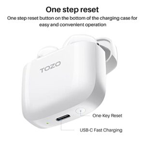 TOZO A3 Wireless Earbuds Bluetooth 5.3 Half in-Ear Lightweight Headsets White & TOZO A3 Protective Silicone Case Black