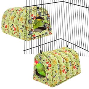 vehomy warm bird nest hut parrot cozy bed tent cage-mounted bird bed bird parrot hideout hammock swing fluffy parrot sleeping bed parrot hideaway for cockatiels parakeet budgies african grey l