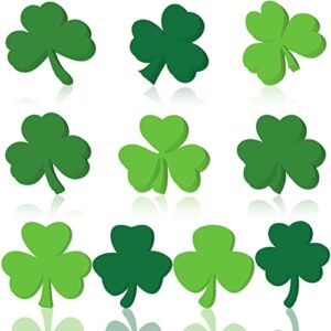 60 Pieces St Patricks Day Cutouts Shamrock Cutouts with Glue Point Green Shamrock Lucky Clover Decoration for St. Patrick 's Day Party Classroom Bulletin Board Decoration Classroom Decor