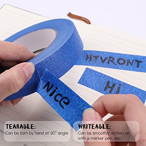 HTVRONT Blue Painters Tape - 1 Inch x 60 Yards x 3 Rolls Masking Tape, Multi-Surface Painters Tape, Paint Tape for Wall, Painting, Craft, Art Supplies, Clean Release Painter's Blue Tape