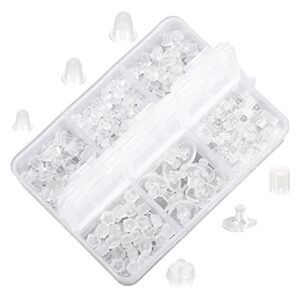 silicone earring backs for studs 6 styles clear hypoallergenic rubber earrings safety back stopper replacement kit (600 pcs)