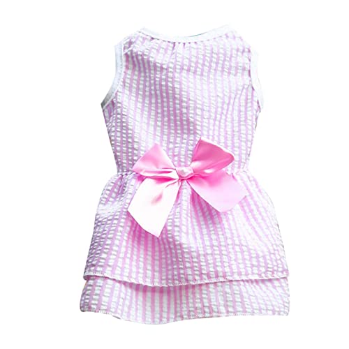 Cute Dog Clothes for Large Dogs Dress Supplies Stripes Skirt Cat Summer Wedding Pet Plaid Dog Bow Dress Autumn Spring Knot Clothes Pet Clothes Christmas Dog Dress