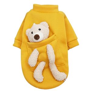 dog clothes boy medium pocket bear dogs and cats guard clothes autumn and winter plus fleece small dogs warm pet clothes extra small puppy clothes girl