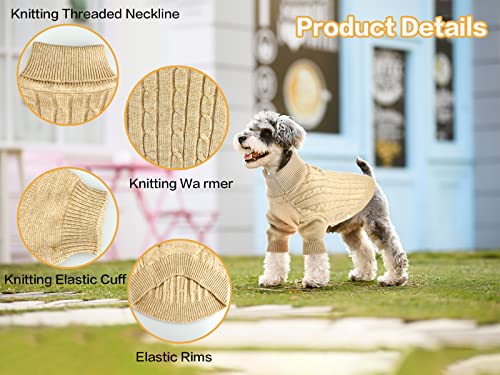 Vehomy Dog Turtleneck Sweater Dog Pullover Sweater for Small Medium Dogs Pet Knitwear Clothes Dog Knitted Sweater Outfit Puppy Dog Cat Warm Shirt Clothes S