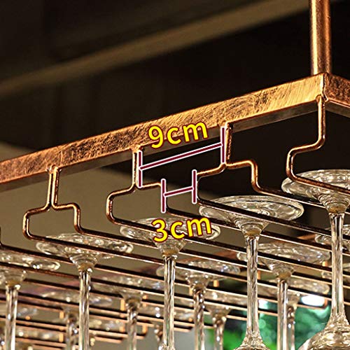 Hanging Creative Simplicity Wall Upside Down Storage Rack Wine Wrought Iron Inverted High Cup Holder J1114, PIBM, Gold, 60cm*35cm