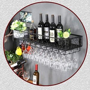 european hanging red wine glass rack upside down wine rack bar wrought iron goblet rack creative wine cabinet decoration hanger j1029, pibm, black, 100 * 25cm