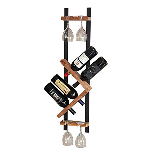 Iron Wood Creative Simplicity Wall Hanging Wine Rack | Simple Goblet Storage Rack Creative Simplicity Wall Creative Simplicity Wall Wine Rack | Nordic Hanging Bottle Rack 25X12.5X95Cm J1015, PIBM