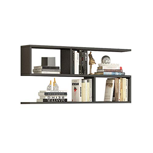 Simple Bookcase Stand Creative Simplicity Wall Hanging Bedroom Closet Bookshelf Restaurant Wine Rack Decorative Frame J1120, PIBM, Black Walnut, 80 * 20cm