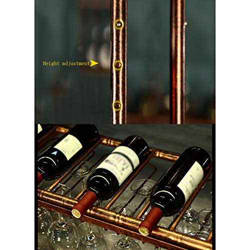 European Style Suspension Wine Glass Rack|Wine Rack|Ceiling|Wine Bottle Rack Bar|Restaurant|Bar Counter|Goblet Holder Adjustable J1015, PIBM, Black, L120×W30cm