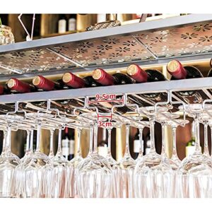 Double Layer Wine Rack Bar Wine Glass Rack Suspension Ceiling Wine Rack Restaurant Wine Bottle Rack J1019, PIBM, Gold, L120×W30cm