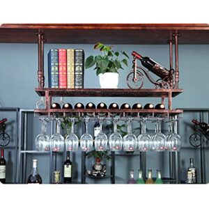 Wine Glass Rack Upside Down Home European Creative Goblet Rack Bar Table Simple Decoration Hanging Grape Wine Rack J1114, PIBM, Bronze, 120 * 30cm