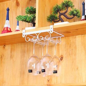 wine cup rack creative simplicity wall cabinet hanging wrought iron decoration stemware holder j1117, pibm, white, 45 * 20cm