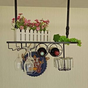 retro iron wine rack adjustable creative simplicity wall-mounted bar glass shelf home decoration j1122, pibm, s