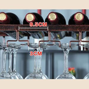 Ceiling Wine Rack Suspension Wine Bottle Rack Bar Wine Glass Rack European Style Goblet Holder J1011, PIBM, Black, L100×W30cm